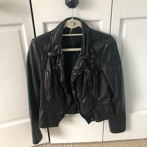Free People Black Leather Jacket